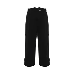 Cropped Trousers In Wool Black