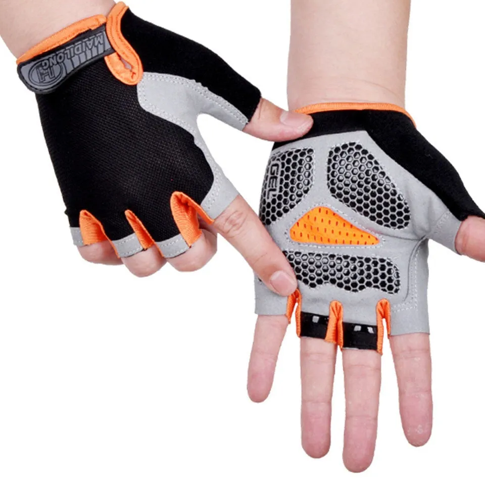 Cycling Anti-slip Anti-sweat Men Women Half Finger Gloves Breathable Anti-shock 1pair