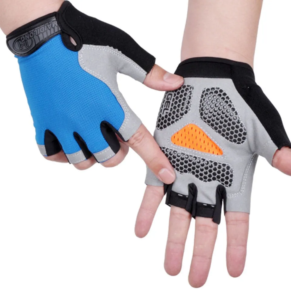 Cycling Anti-slip Anti-sweat Men Women Half Finger Gloves Breathable Anti-shock 1pair