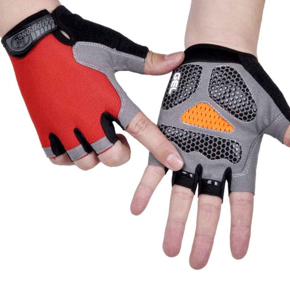 Cycling Anti-slip Anti-sweat Men Women Half Finger Gloves Breathable Anti-shock 1pair