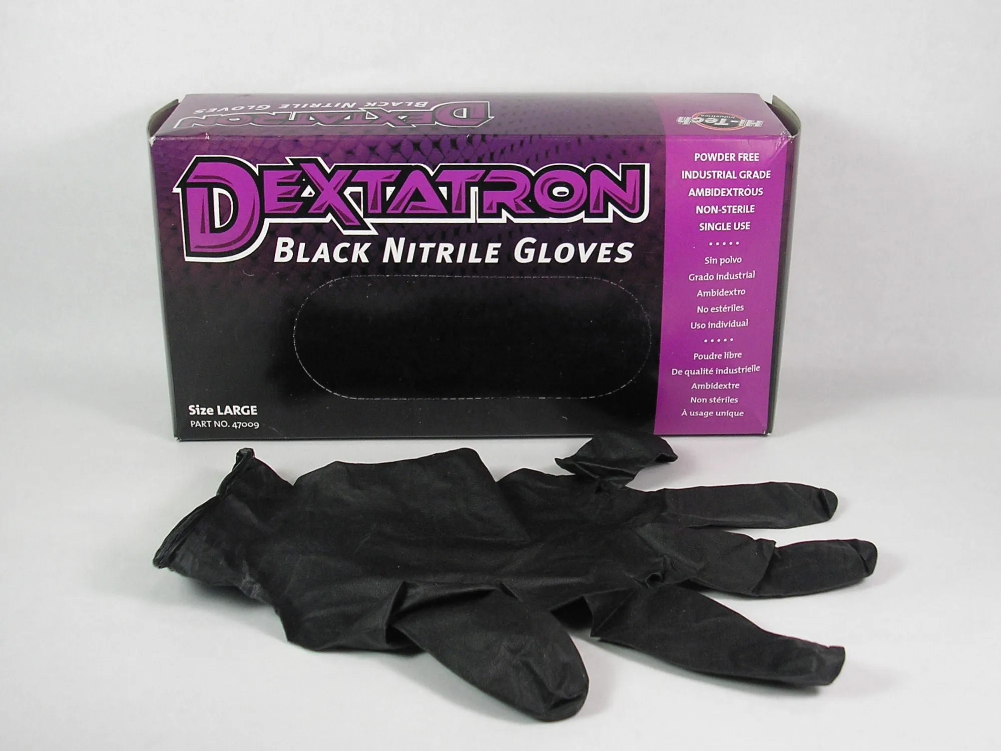 Dextatron Black Nitrile Gloves