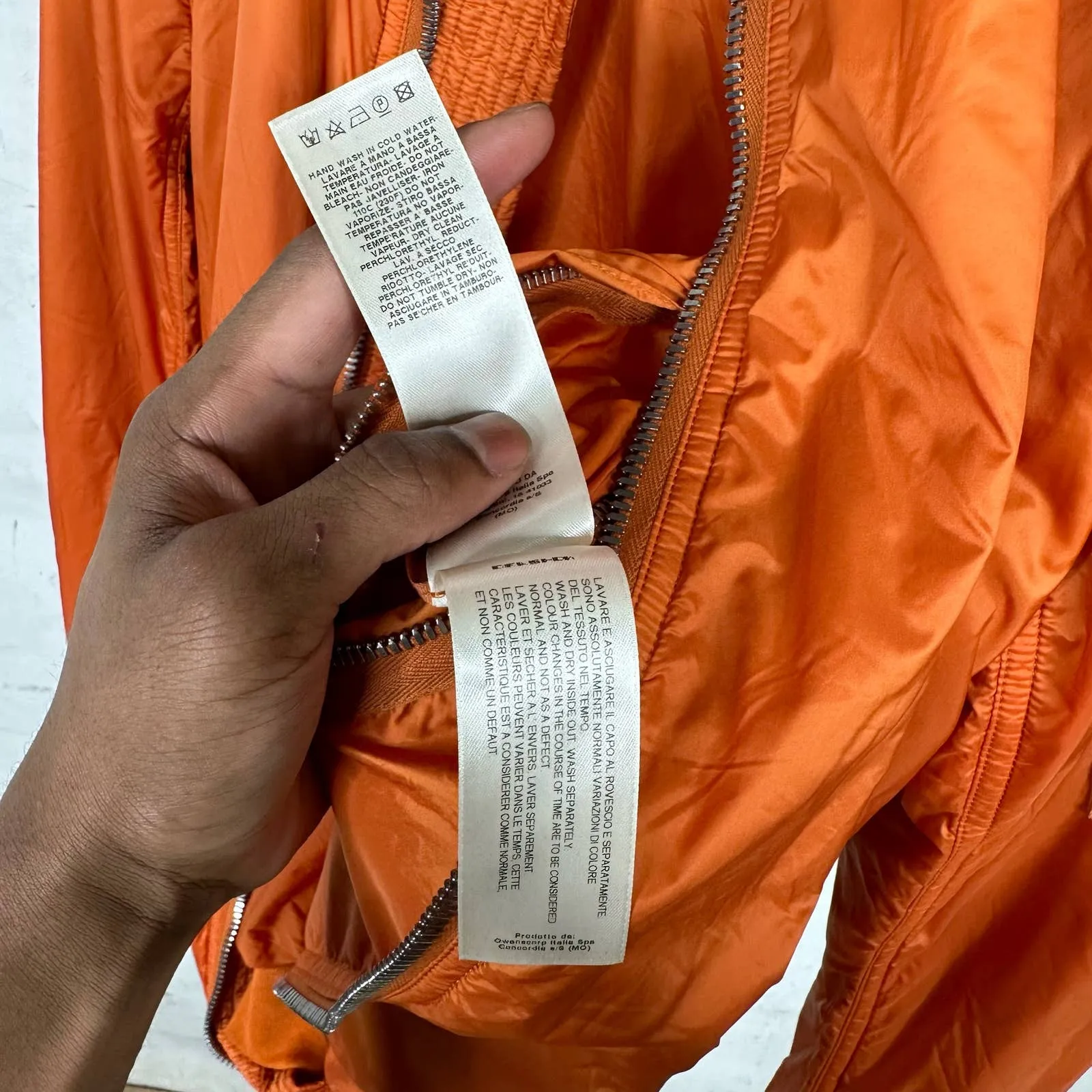 DRKSHDW Orange Nylon Bomber Jacket