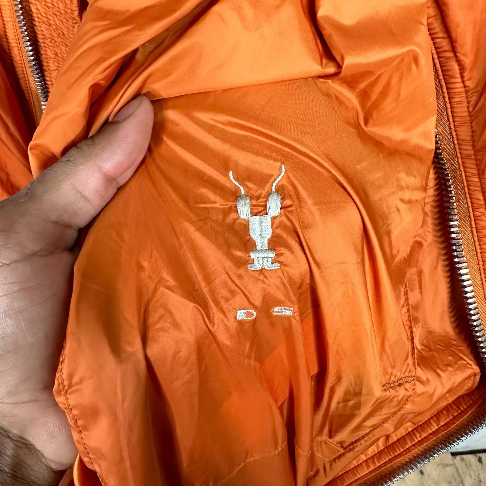 DRKSHDW Orange Nylon Bomber Jacket