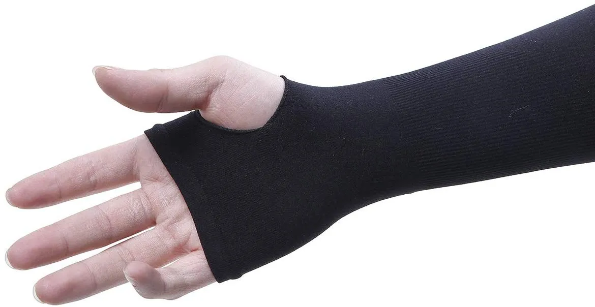 Electomania Fingerless Arm Sleeve With Thumb Hole For All Sport Related Activities UV Protection Sport (Unisex) (Black)1 pair