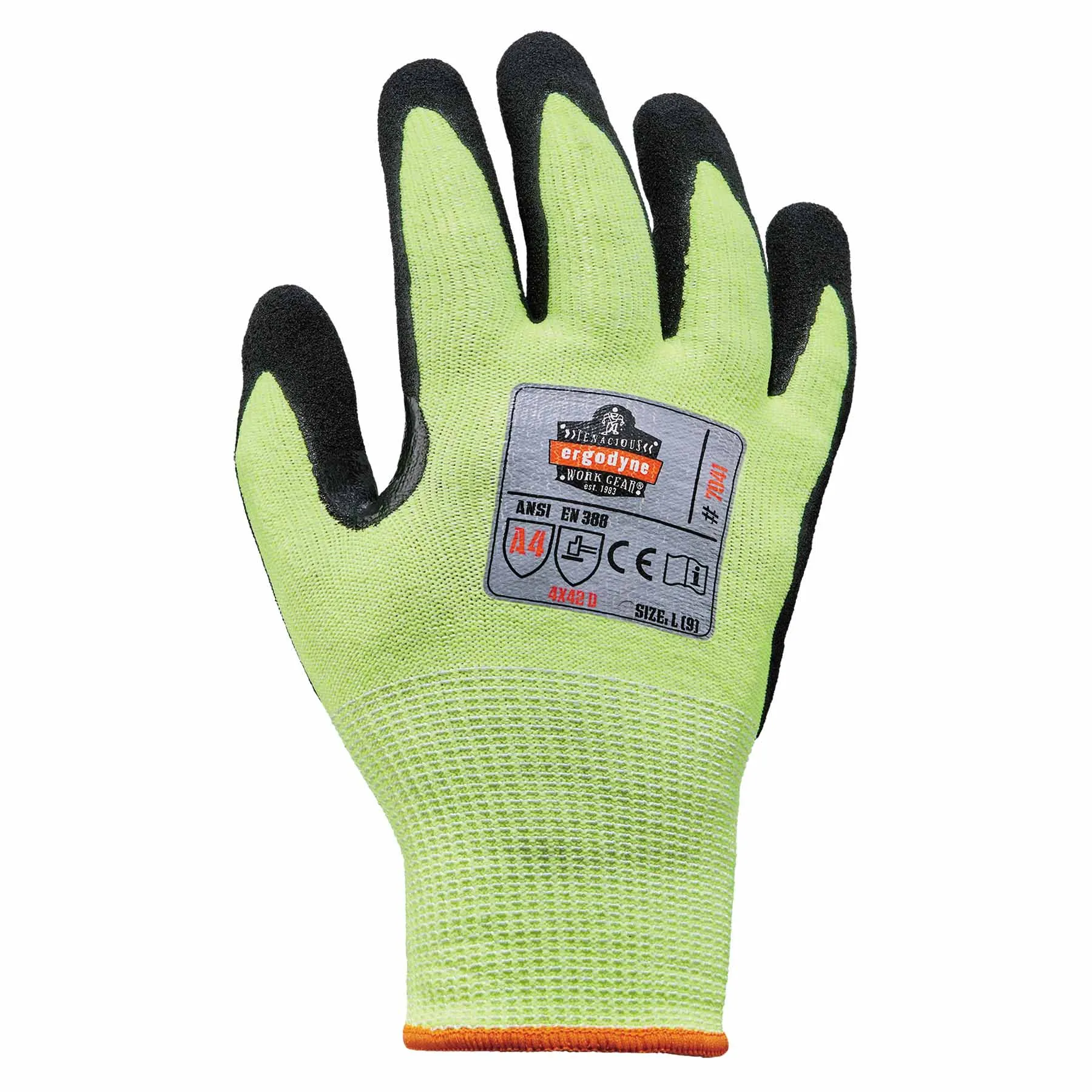 Ergodyne 17823 7041-CASE M Lime ANSI A4 Nitrile-Coated CR Gloves 144-Pair