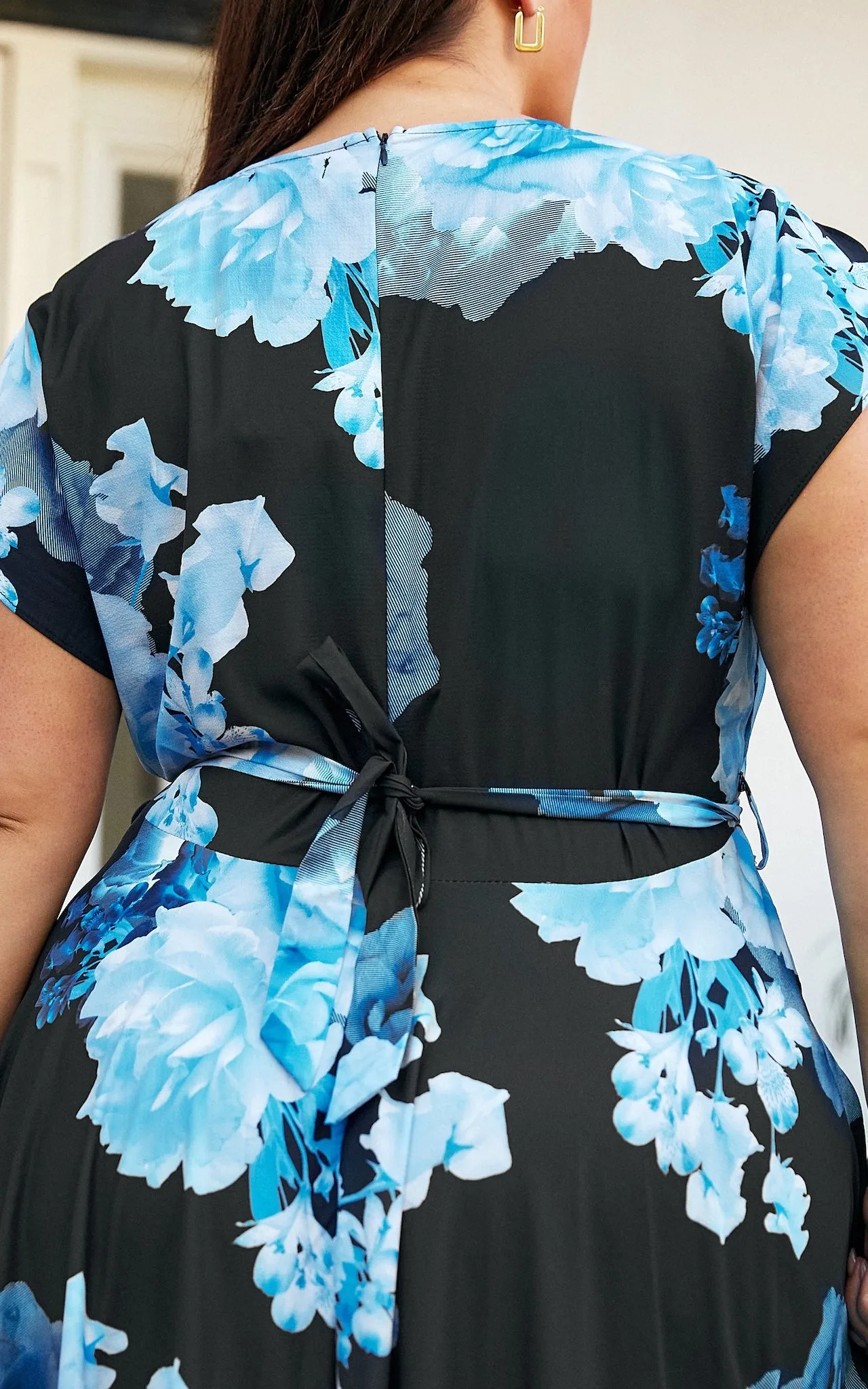 Erin Maxi Dress - Blue Black Floral