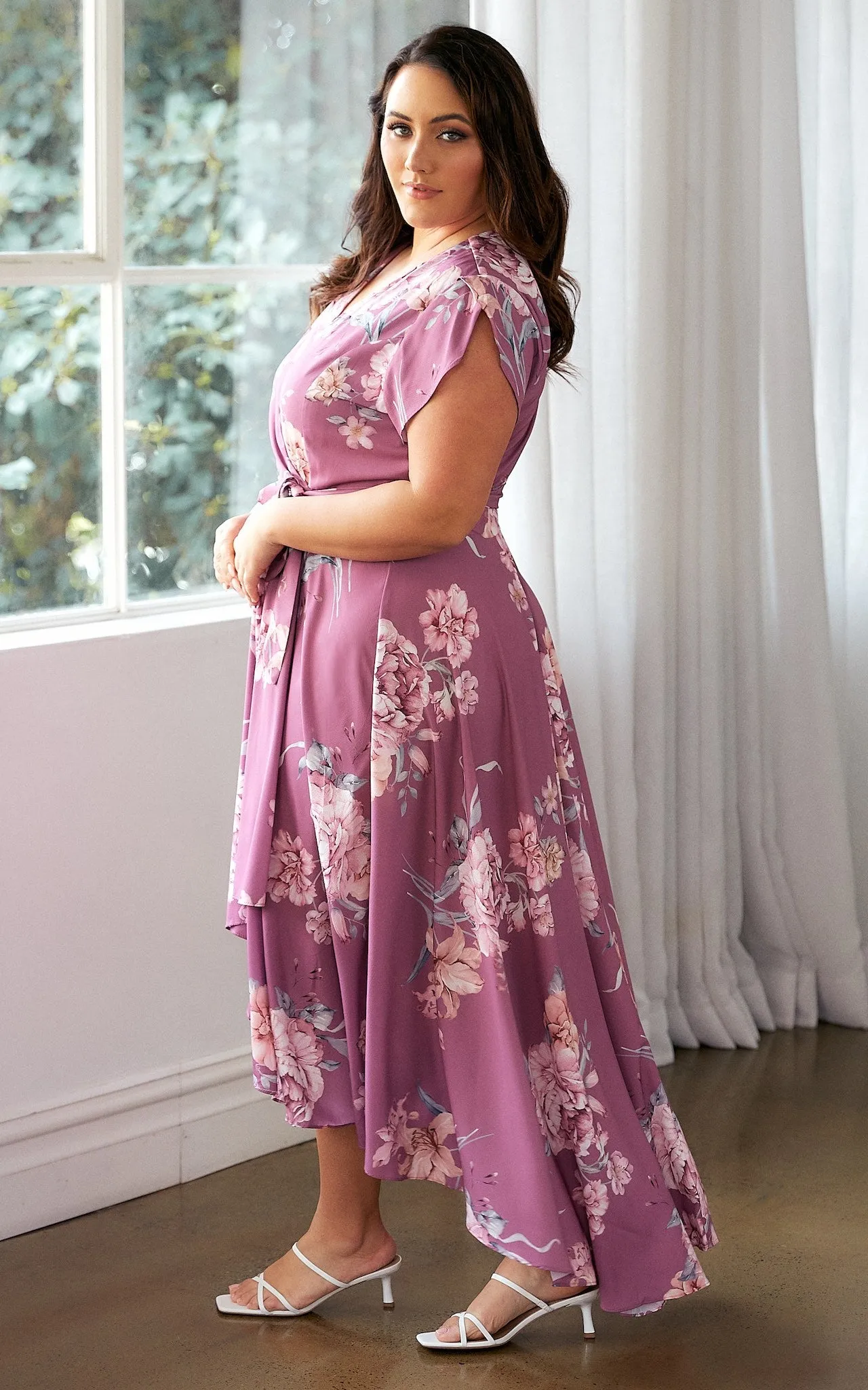 Erin Maxi Dress - Mauve Floral