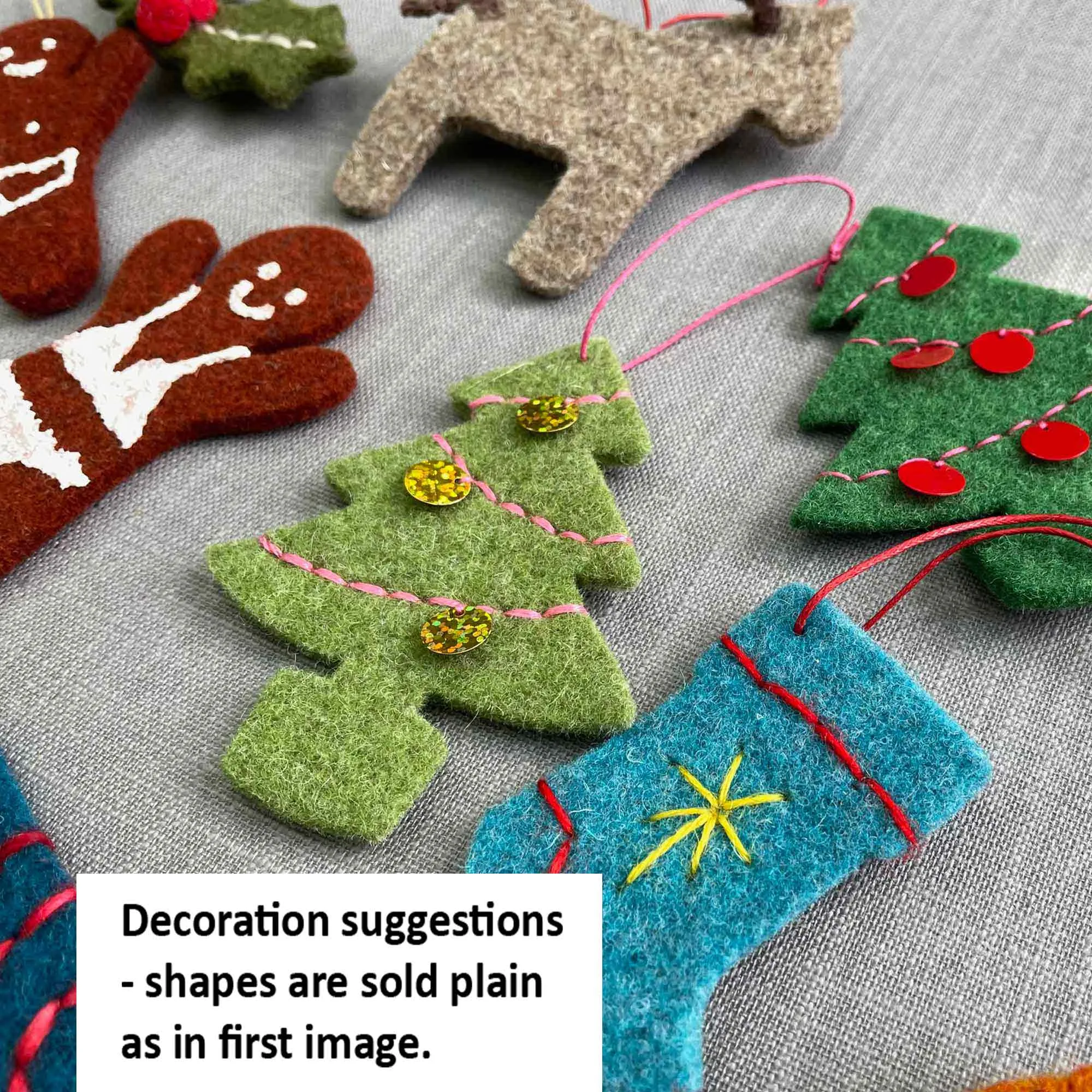 Festive Selection Box of Felt Decorations