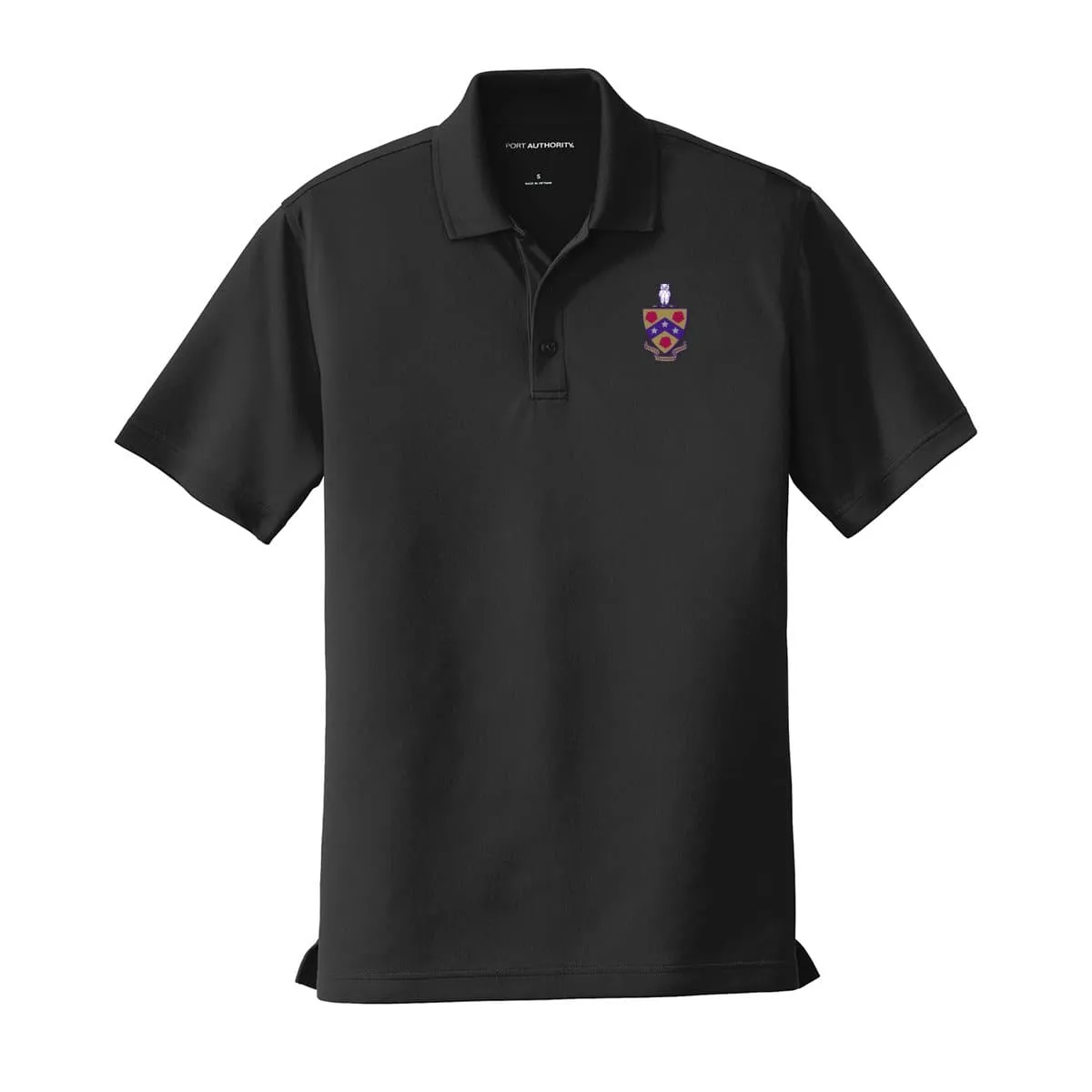 FIJI Crest Black Performance Polo