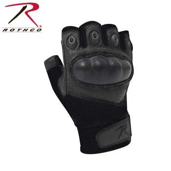 Fingerless Cut and Fire Resistant Carbon Hard Knuckle Gloves - Black