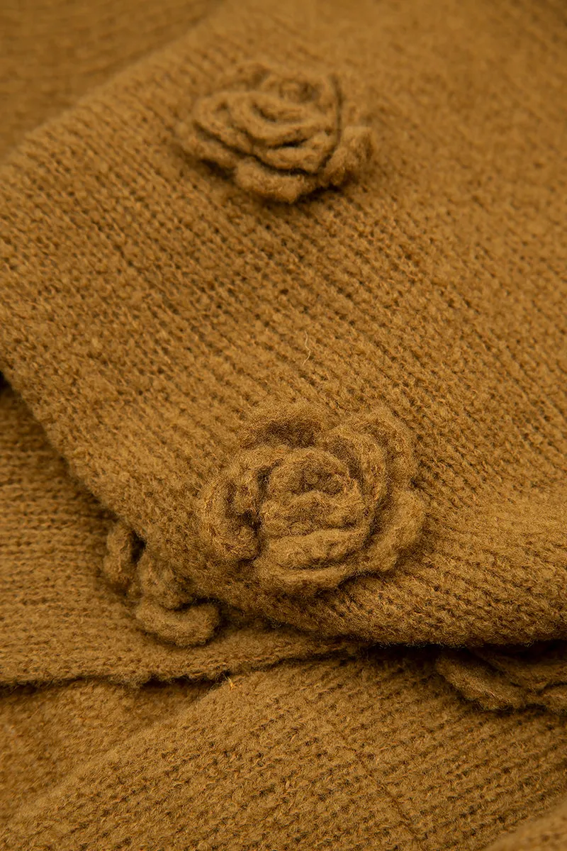 Flowers Mustard Wool Sweater