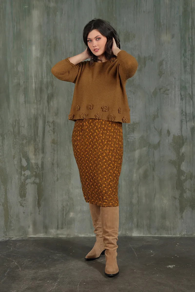 Flowers Mustard Wool Sweater