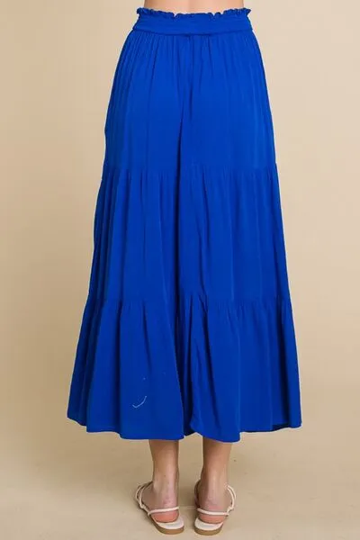 Frill Ruched Midi Skirt