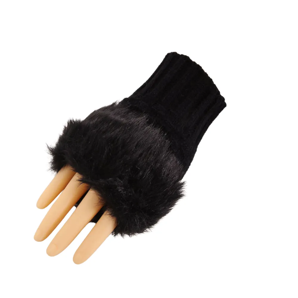 Fur Fingerless Gloves