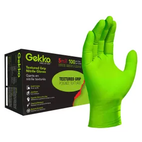 Gekko 5 Mil Textured Grip 9.5 in. Rolled Cuff Disposable Nitrile Glove (100-Pack)