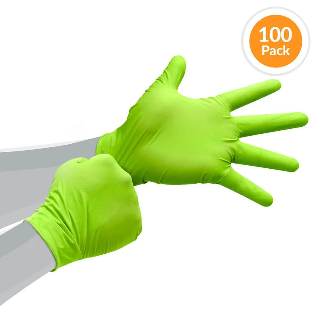 Gekko 5 Mil Textured Grip 9.5 in. Rolled Cuff Disposable Nitrile Glove (100-Pack)