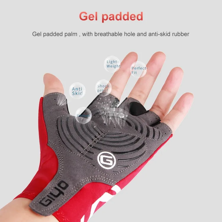 GIYO Outdoor Half-Finger Gloves Mountain Road Bike Cycling Gloves, Size: XXL(Red)