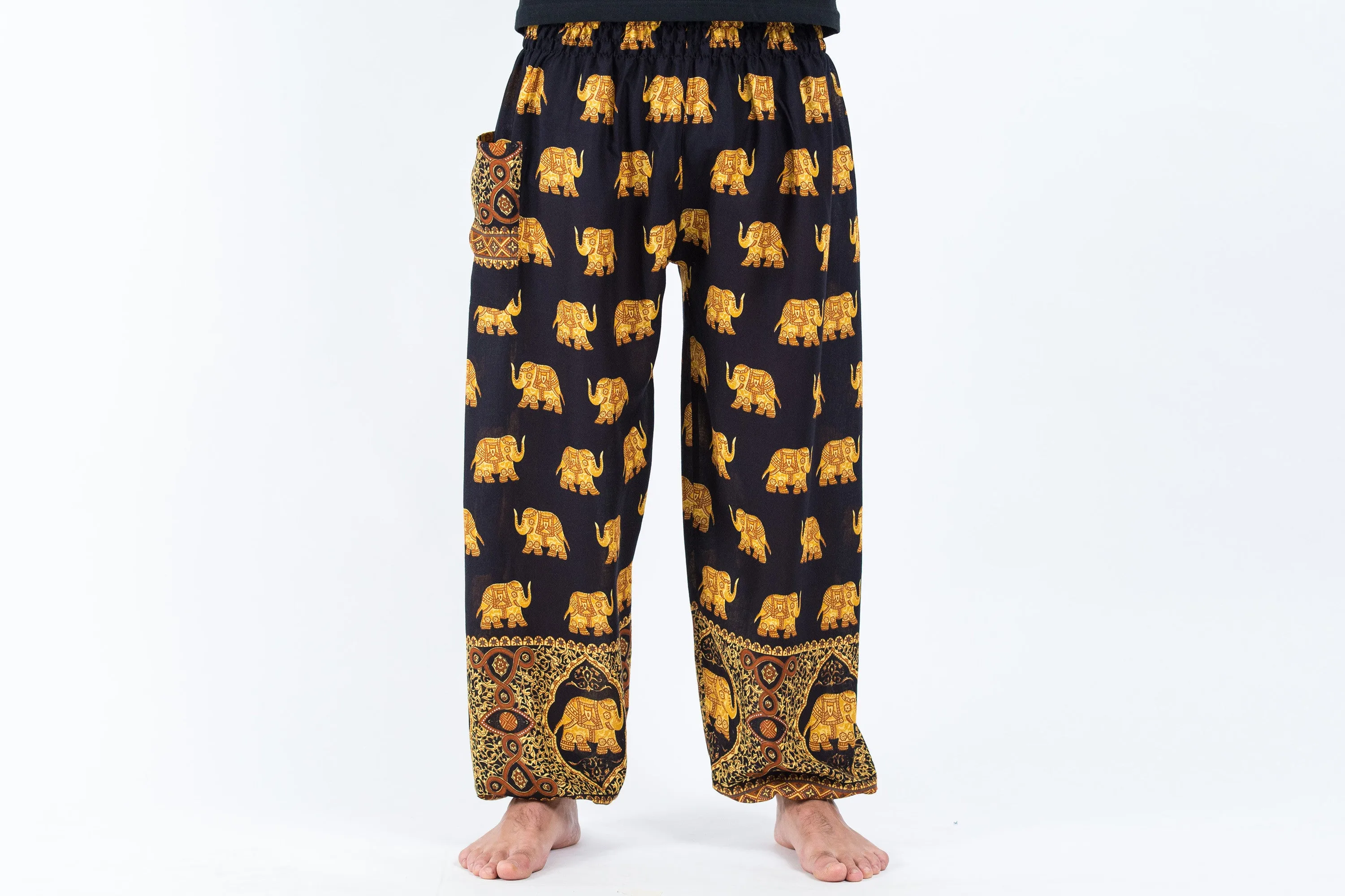 Golden Elephant Men's Elephant Pants in Black