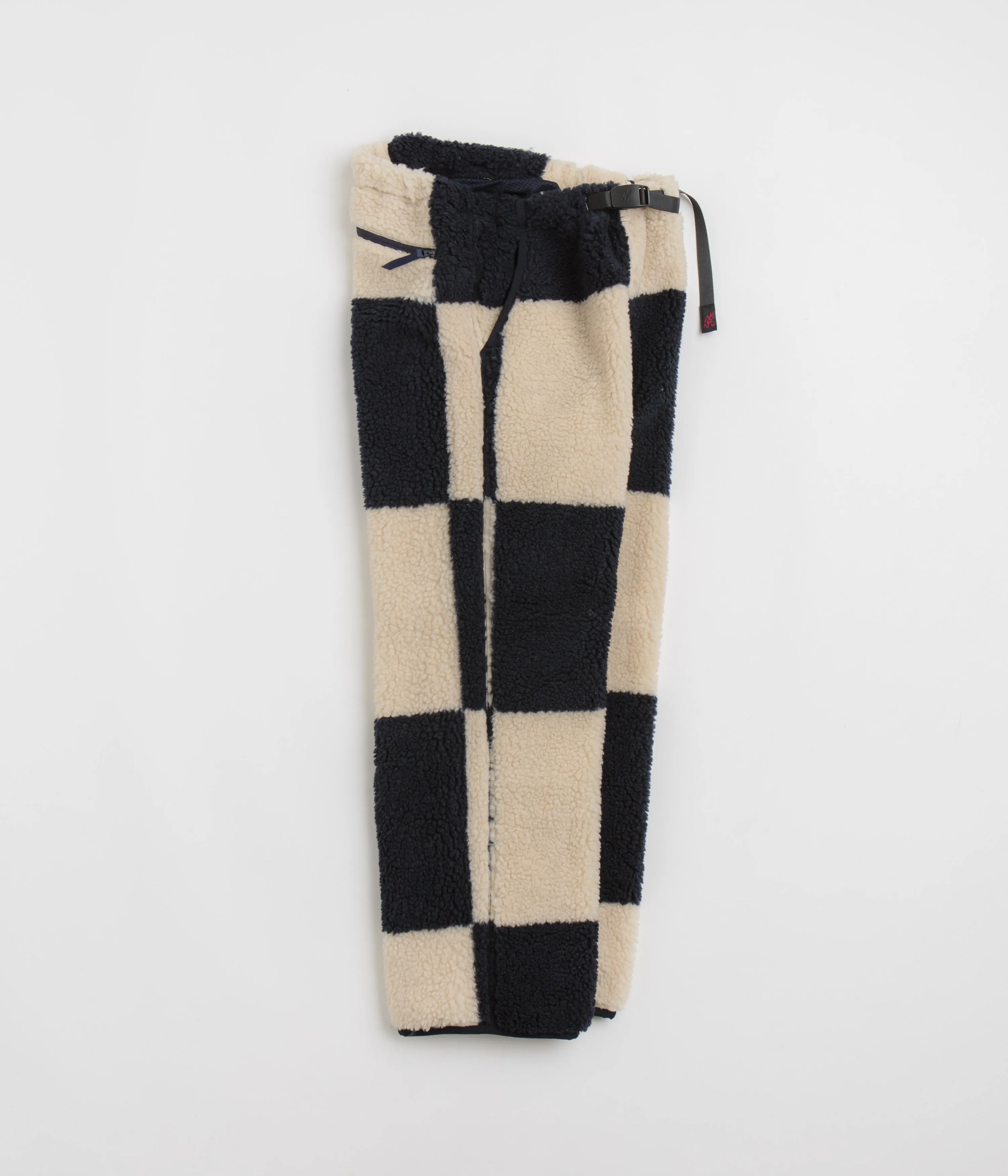 Gramicci Checkered Sherpa Pants - Natural / Navy Check