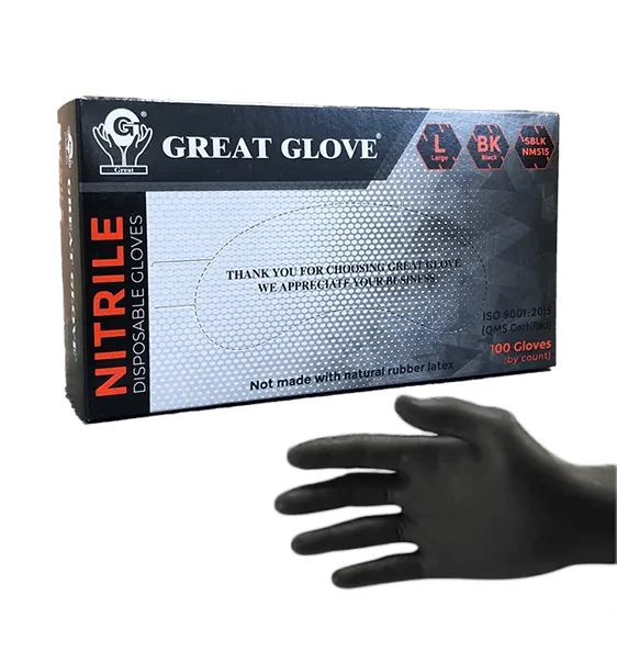 GREAT GLOVE Soft Black Nitrile Powder Free Gloves