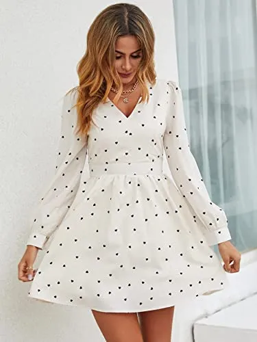 GRECIILOOKS Western Dresses for Women | A-Line Above Knee-Length Dress | Western Dress for Women| Short Dress (Medium, White)