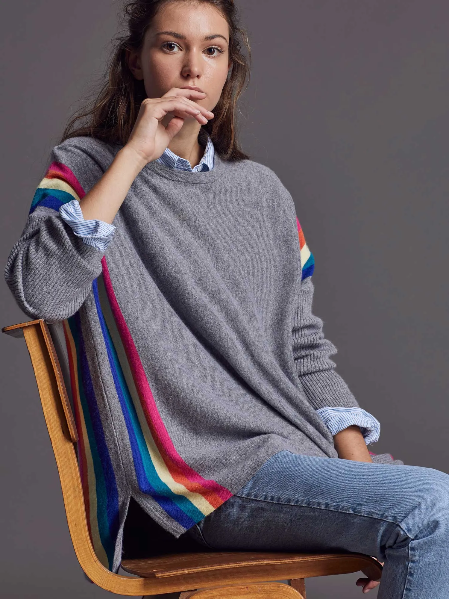 Grey Alex Rainbow Jumper