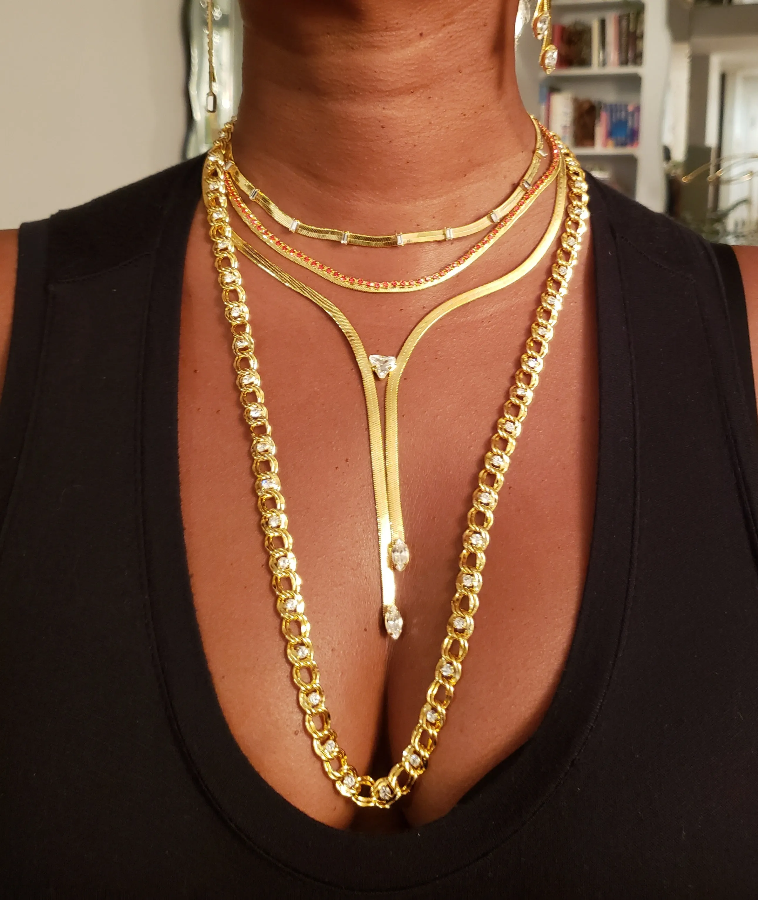 HARLEM Baguette Snake Necklace