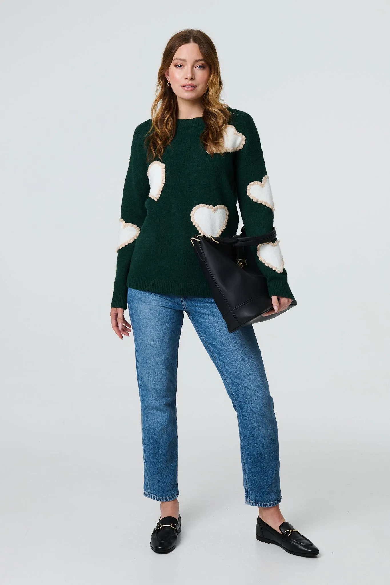 Heart Embellished Slim Jumper