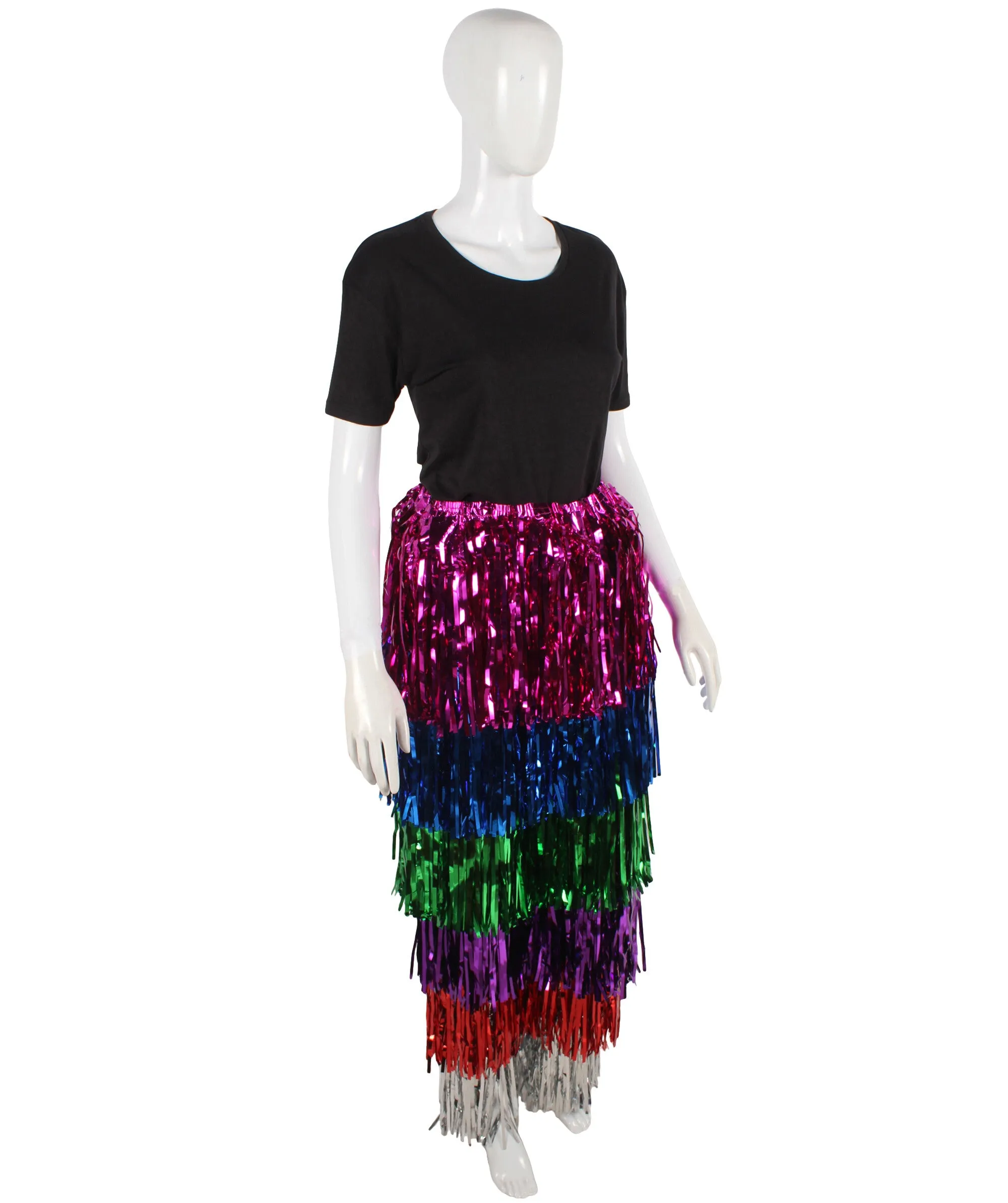 HPO Adult Women's Tinsel Wide Colorful Leg Pants, Perfect for Halloween, Tinsel Material