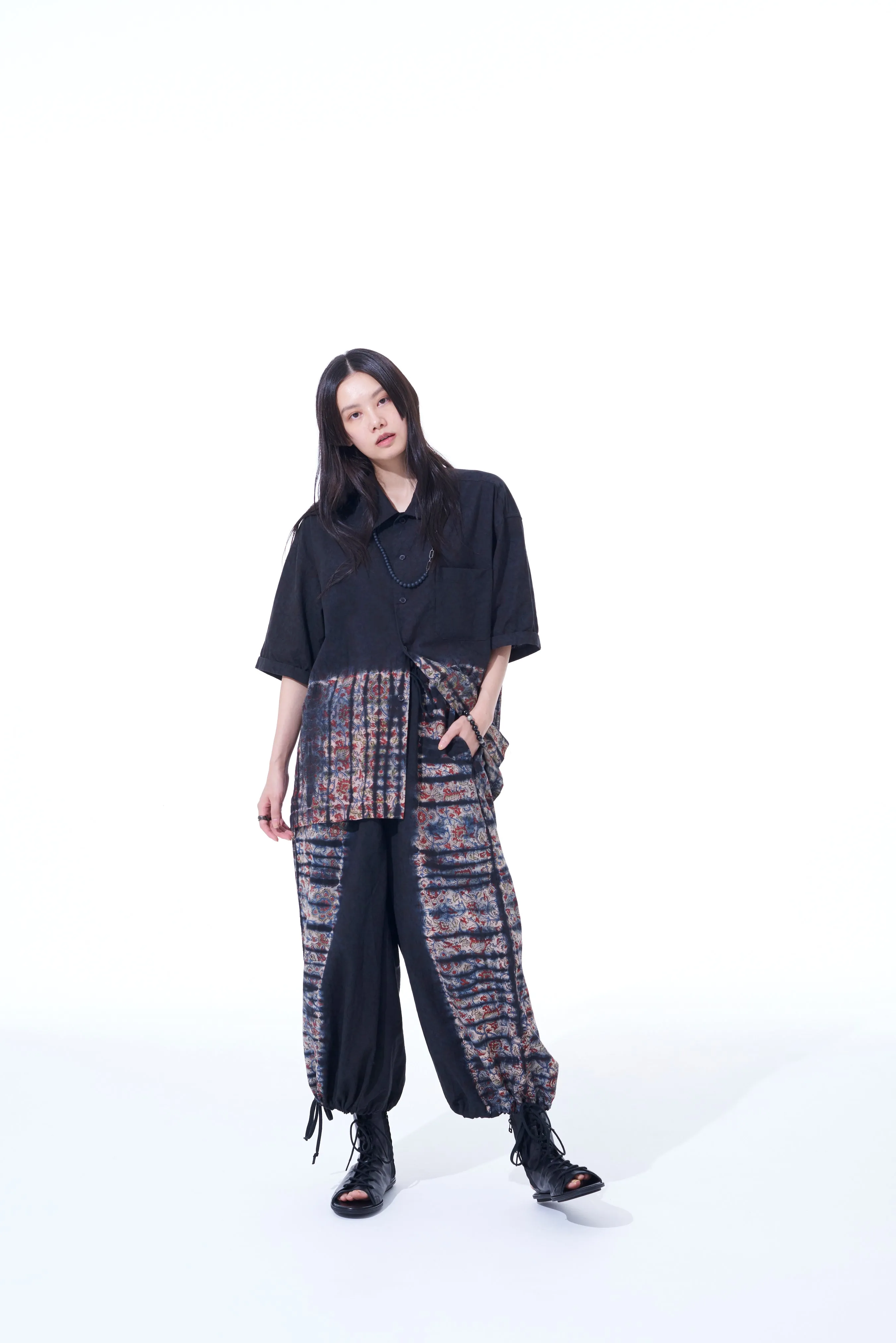 INDIAN BLOCK PRINT PLANTS PATTERN HAKAMA BALLOON PANTS