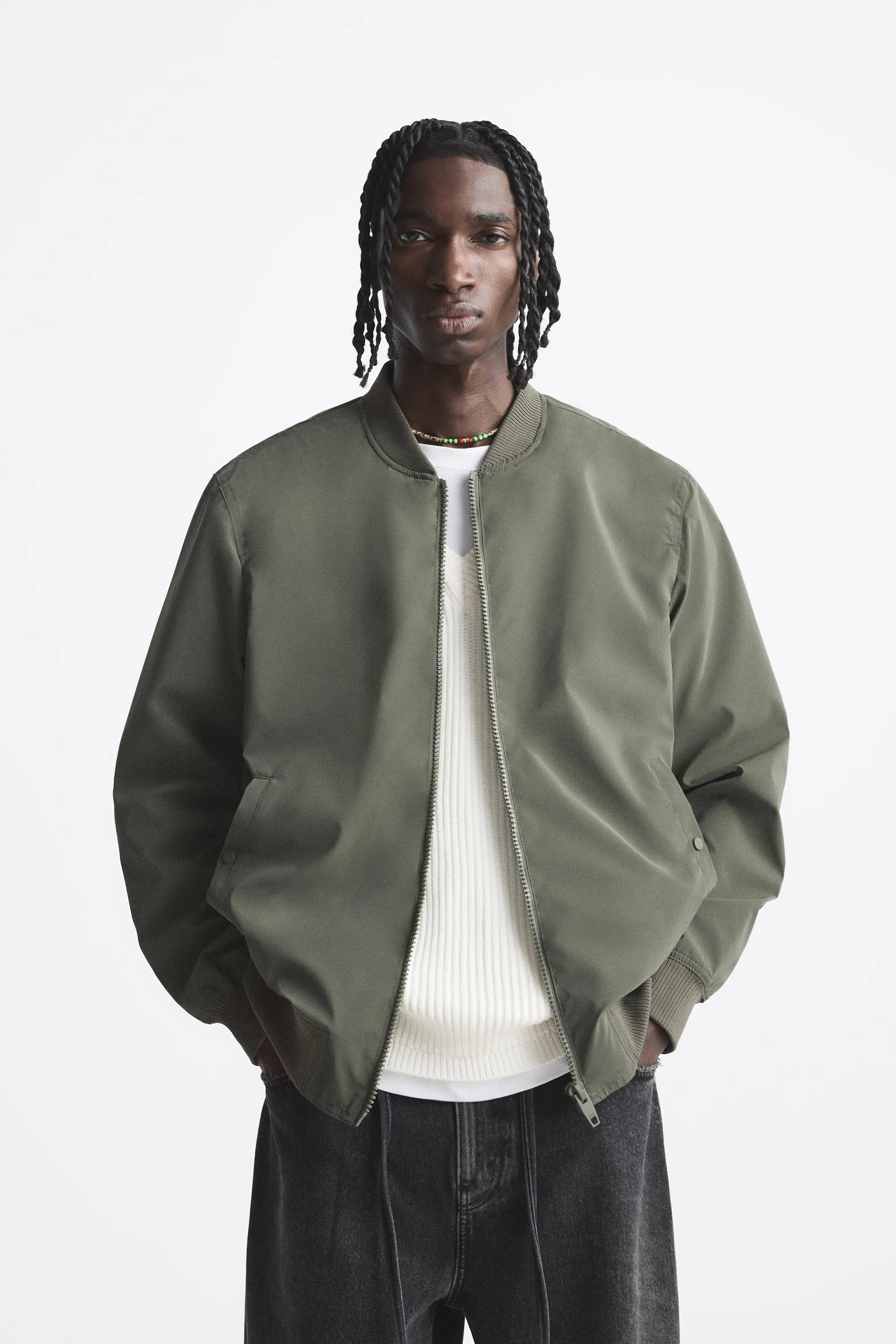 KHAKI BOMBER JACKET