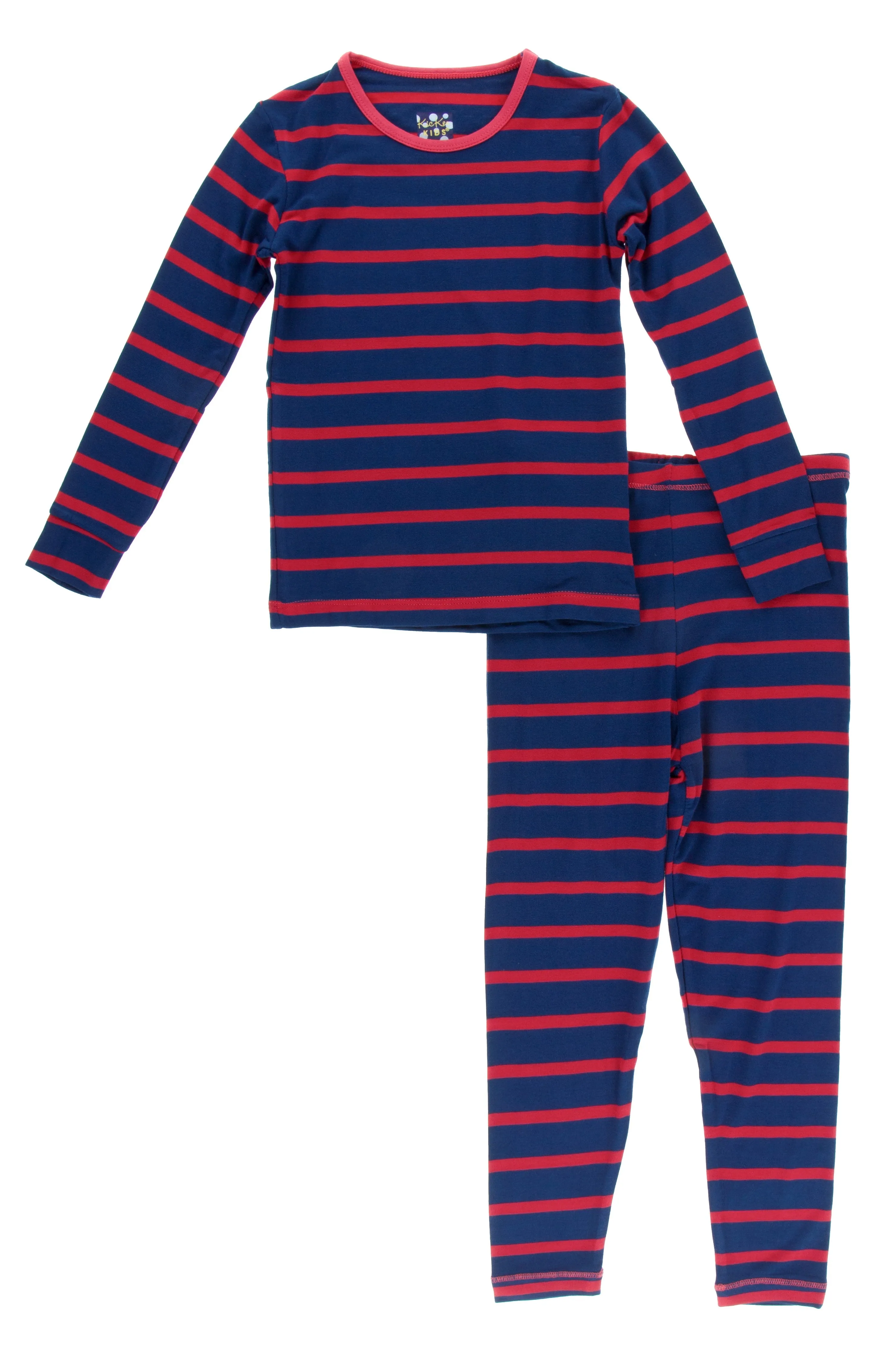 KicKee Pants Everyday Heroes Navy Stripe L/S Pajama Set