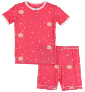 KicKee Pants Red Ginger Full Moon S/S Pajama Set with Shorts