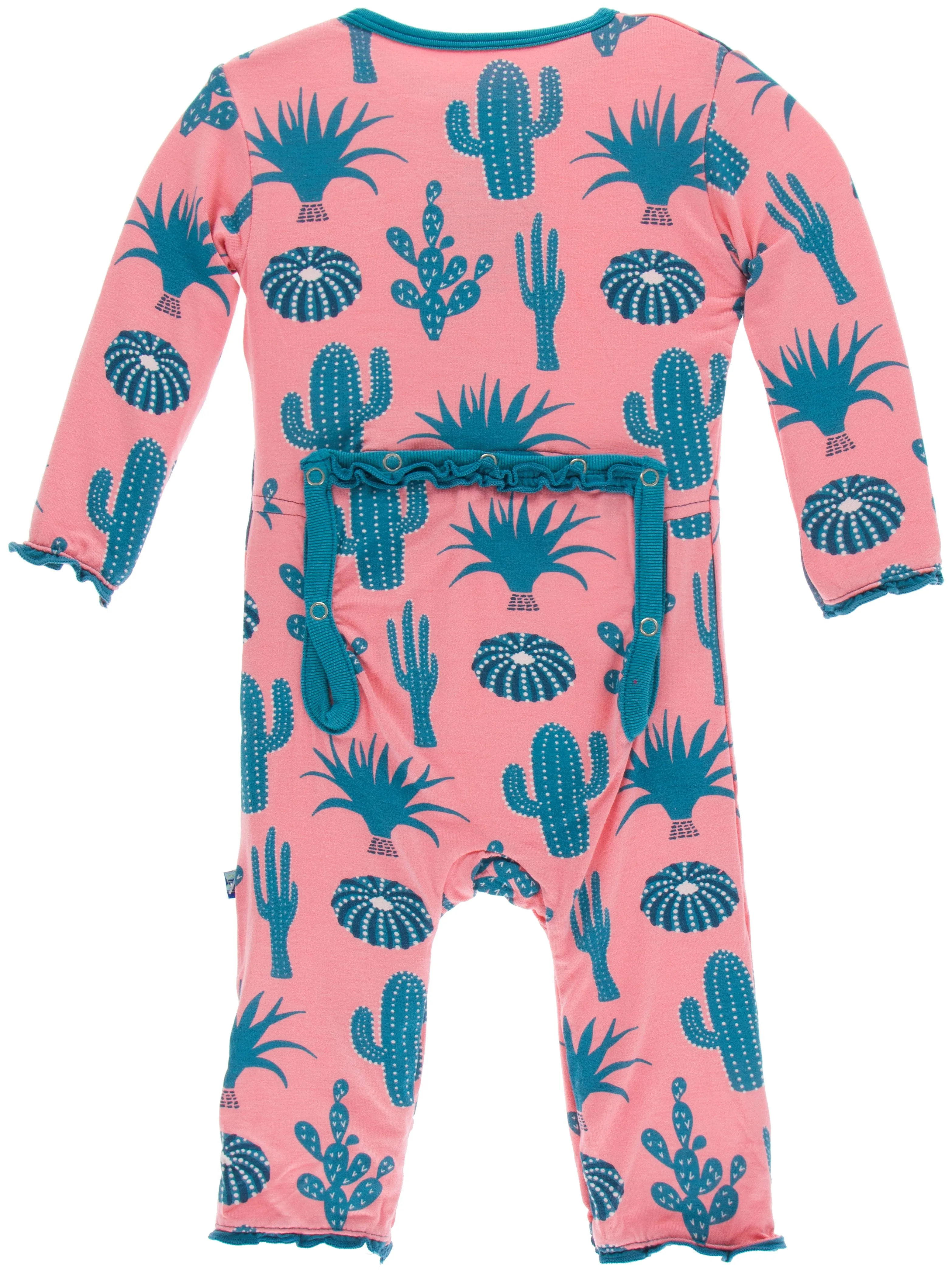 KicKee Pants Strawberry Cactus Muffin Ruffle Coverall with Zipper