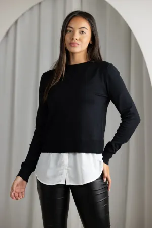 Knit Chiffon Shirt Jumper