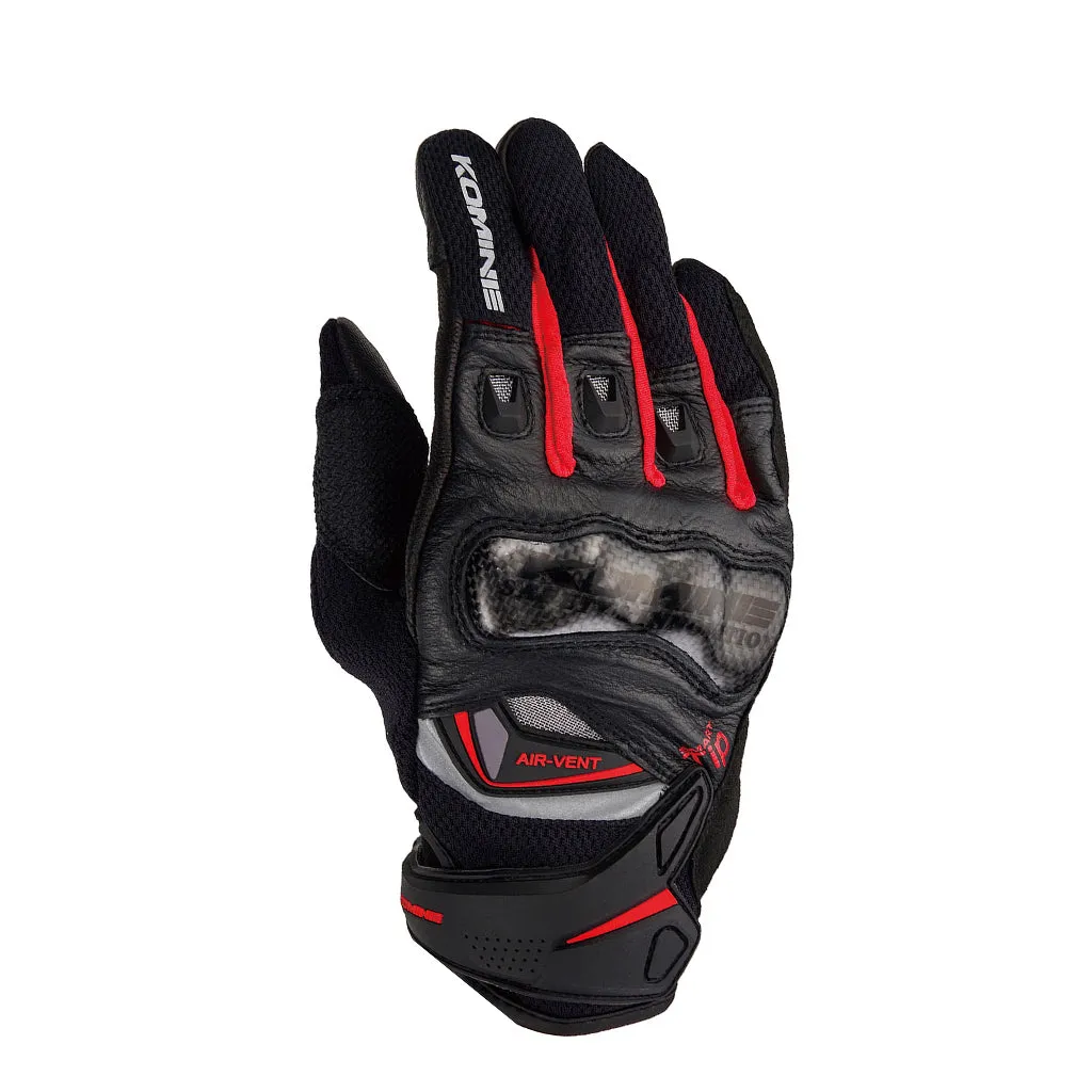 KOMINE GK-224 CARBON PROTEC LEATHER MESH GLOVES