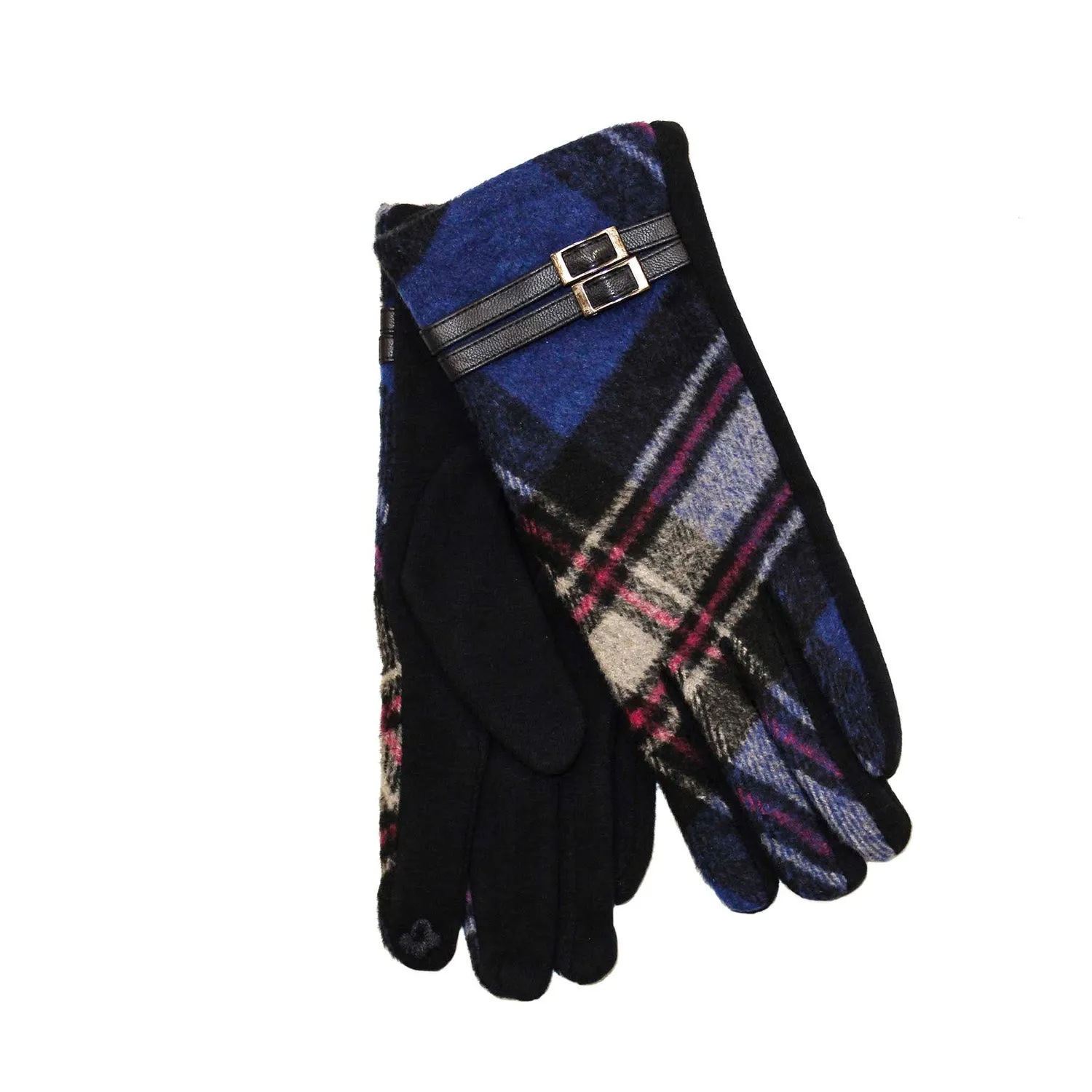 Ladies Tartan Buckle Gloves