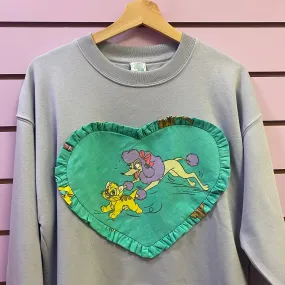 Large (16) Reworked Heart Duvet Jumper In This Fabric