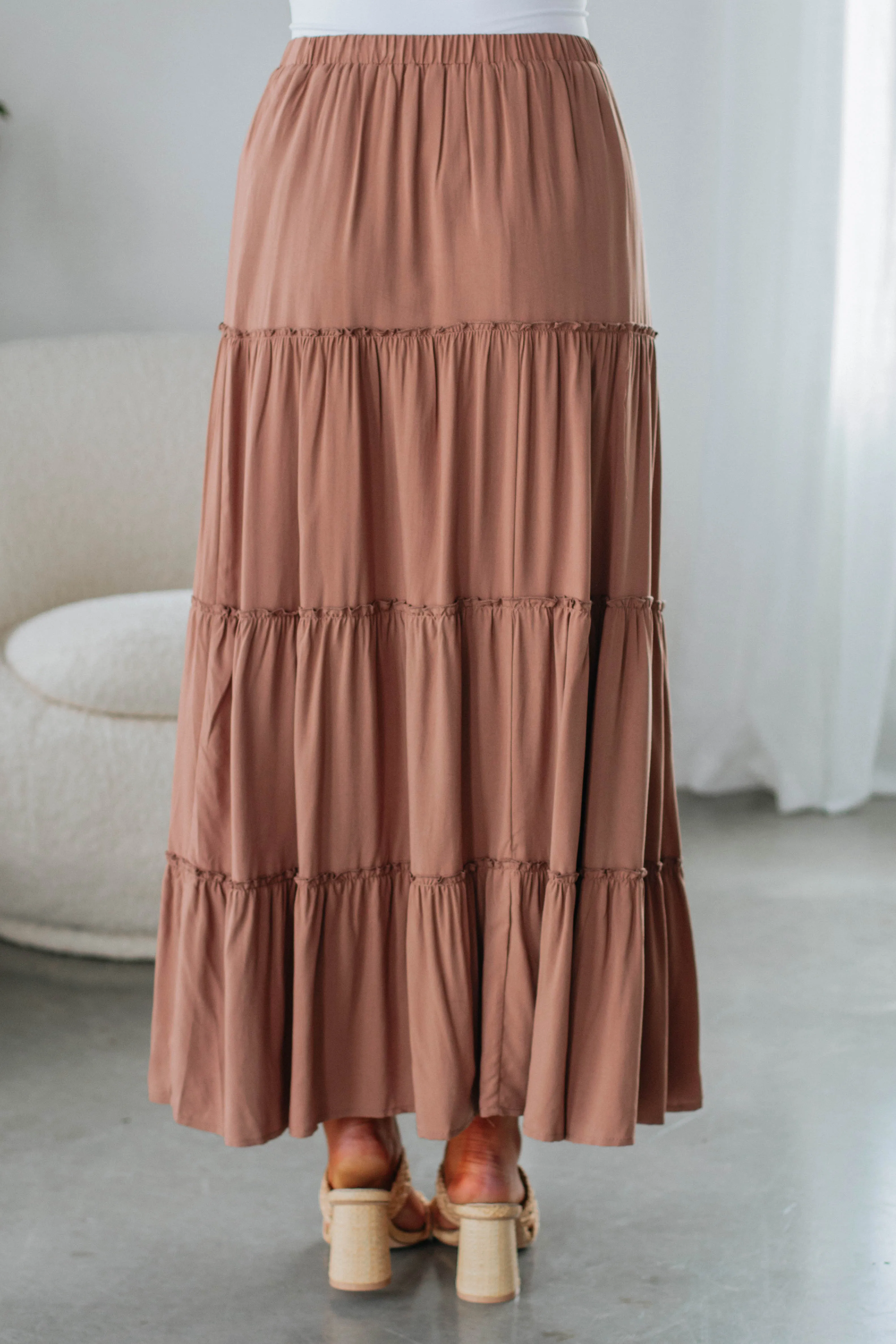 Linney Tiered Maxi Skirt - Mocha