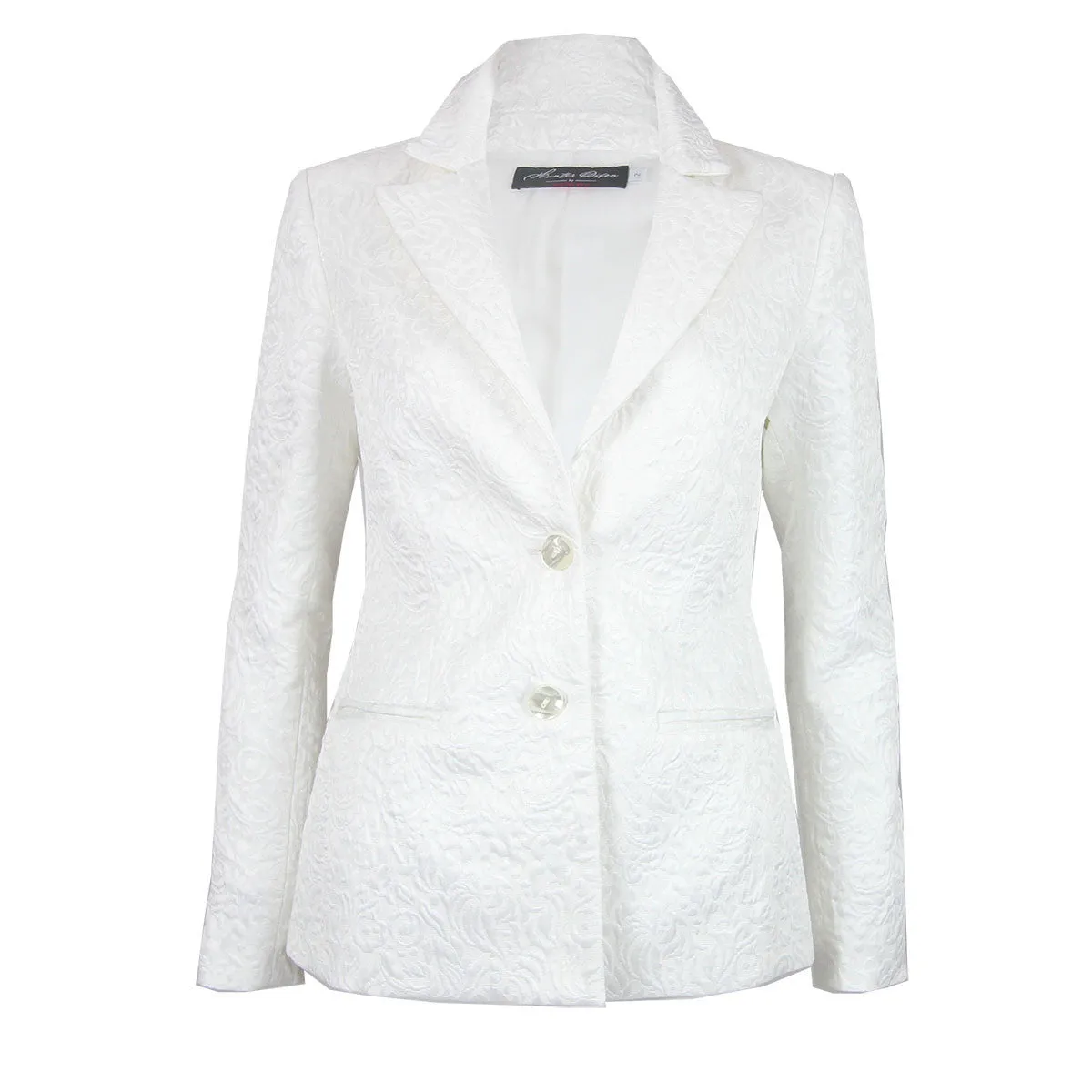 Lizzie Blazer in White Jacquard