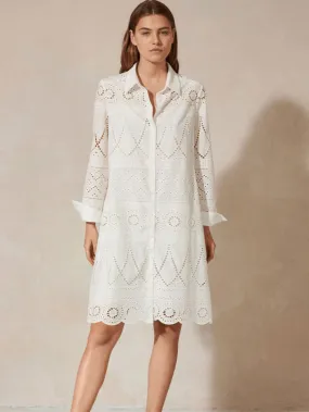 Luisa Cerano Off White Broderie Anglaise Dress 758306 3357 103