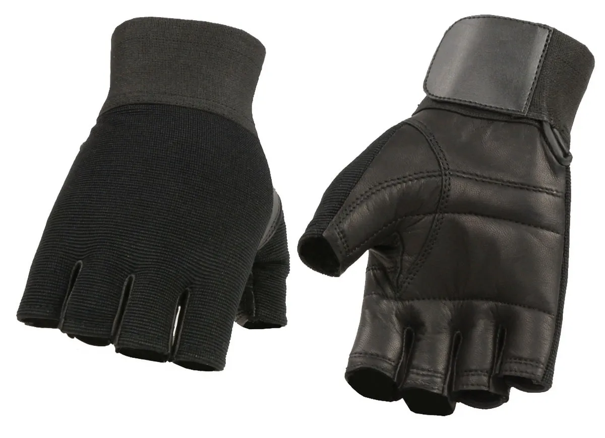 M Boss Motorcycle Apparel BOS37562 Men's Black Leather with Spandex