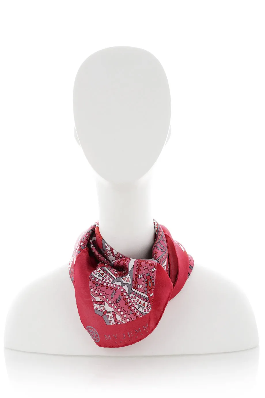 MANOLA Coral Print Silk Woman Scarf