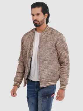 Men's Casual Bomber Jacket in Sand Brown