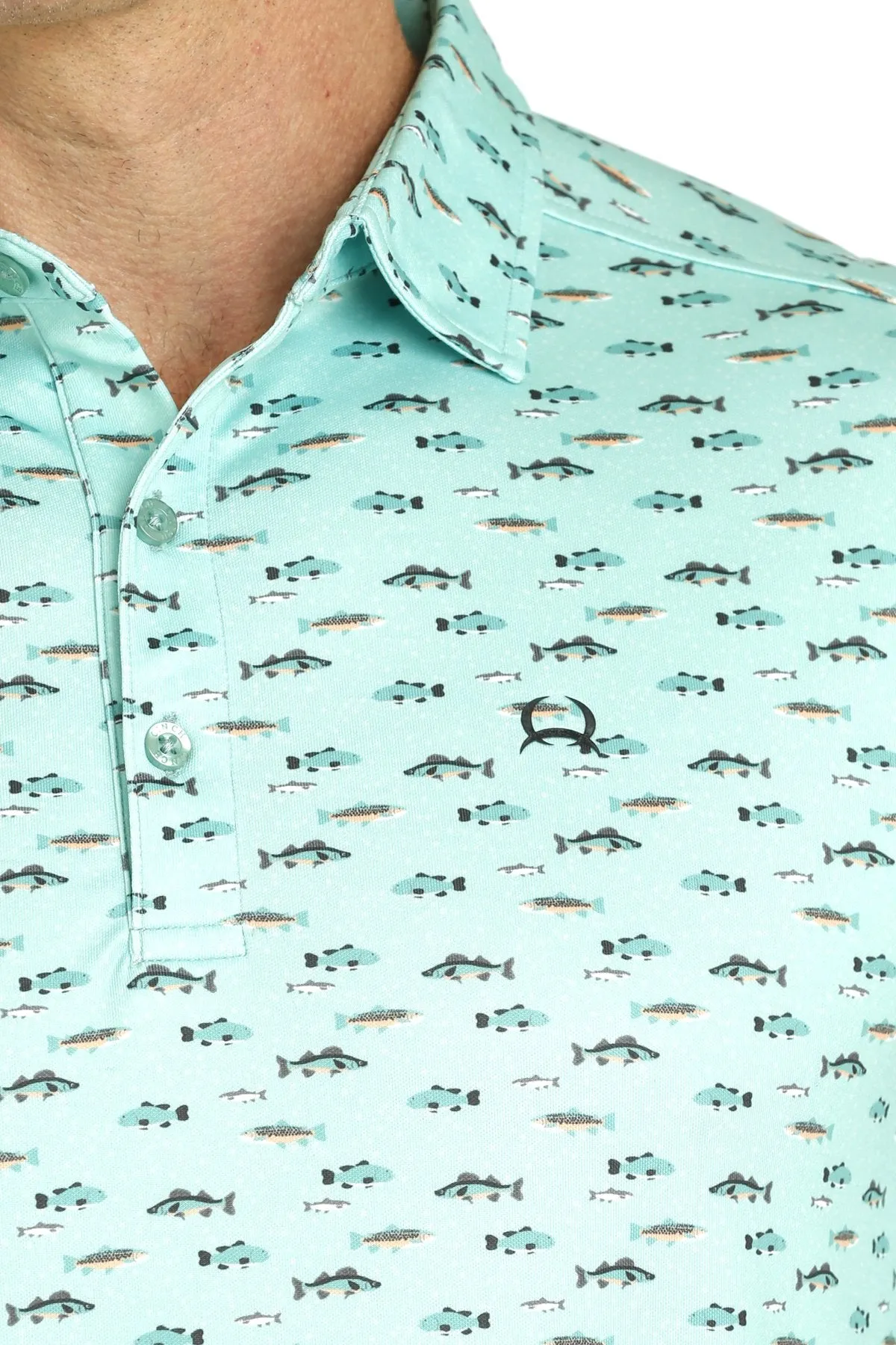 Men's Cinch Arena Flex Fish Print Polo