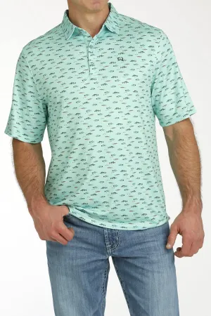 Men's Cinch Arena Flex Fish Print Polo