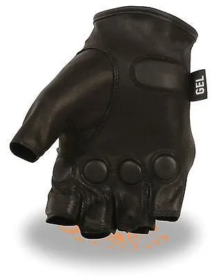 MEN'S FINGERLESS W/HARD CARBON KNUCKLES & GEL PALM VERY SOFT KNOCK OUT GLOVE