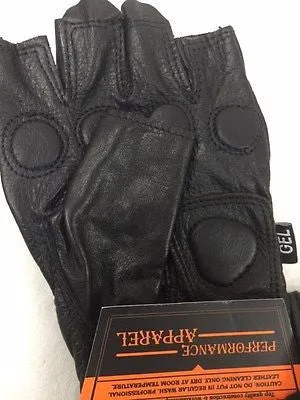 MEN'S FINGERLESS W/HARD CARBON KNUCKLES & GEL PALM VERY SOFT KNOCK OUT GLOVE