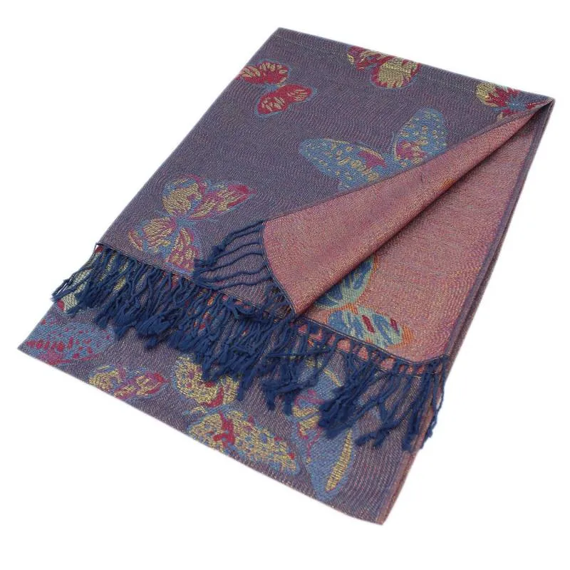 Metallic Butterfly Pashmina Shawls 084