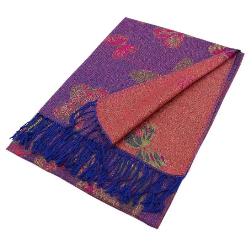 Metallic Butterfly Pashmina Shawls 084